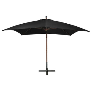 vidaXL Cantilever Parasol with Mast Black 3x3 m Solid Fir Wood
