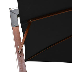 vidaXL Cantilever Parasol with Mast Black 3x3 m Solid Fir Wood