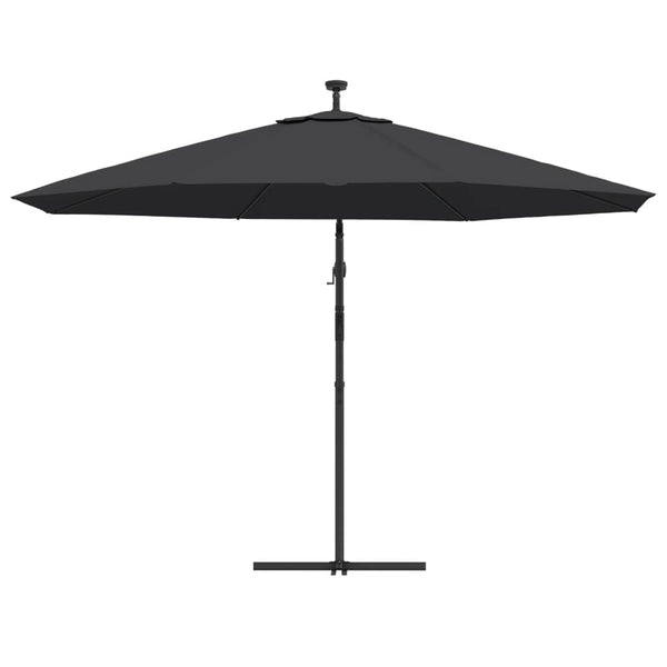 vidaXL Cantilever Parasol with LED Lighting Steel Pole Black 350 cm