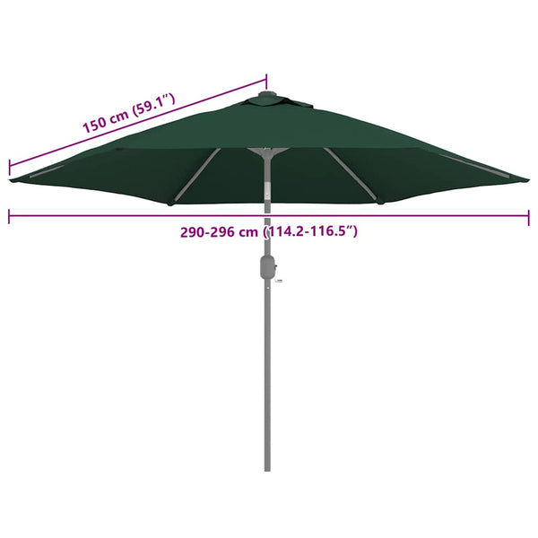 vidaXL Parasol Replacement Canopy Green 300 cm