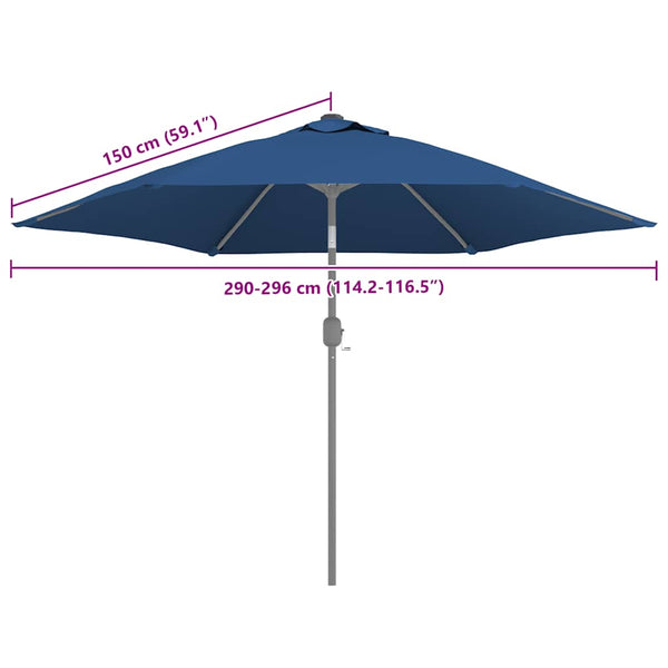 vidaXL Replacement Umbrella Canopy Azure Blue 300 cm
