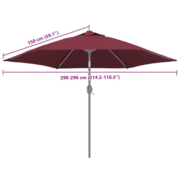 vidaXL Replacement Cover for Parasol Bordeaux Red 300 cm