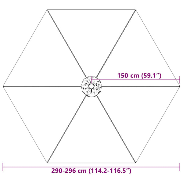 vidaXL Replacement Cover for Parasol Bordeaux Red 300 cm