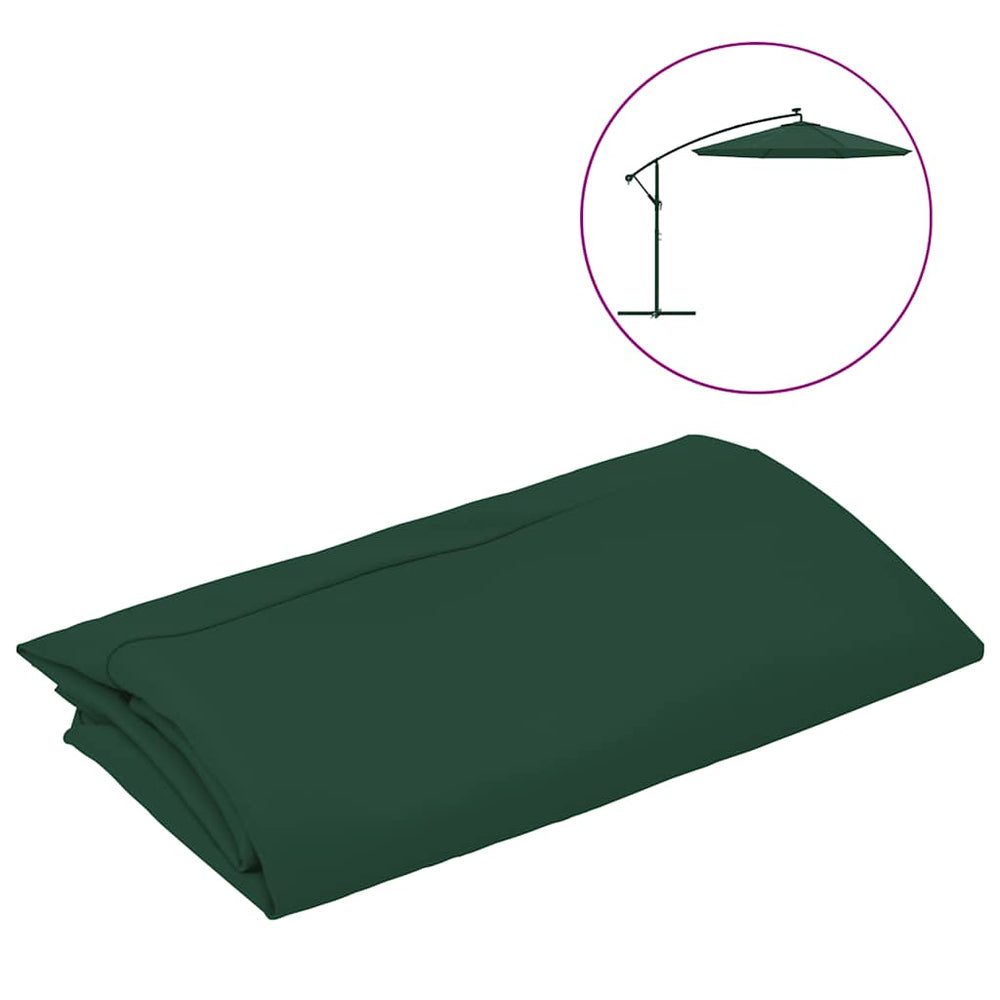 vidaXL Replacement Cover for Cantilever Parasol Green 300 cm