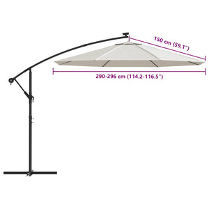 vidaXL Replacement Cover for Cantilever Parasol Sand White 300 cm