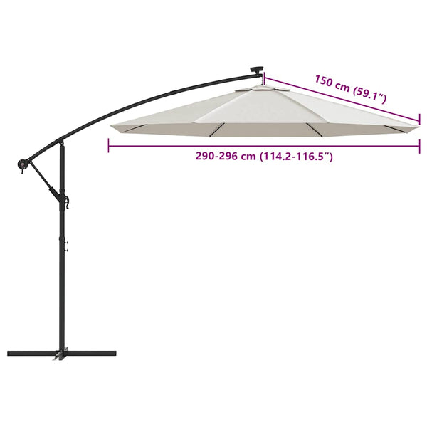 vidaXL Replacement Cover for Cantilever Parasol Sand White 300 cm