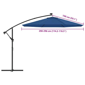 vidaXL Replacement Cover for Cantilever Parasol Azure Blue 300 cm