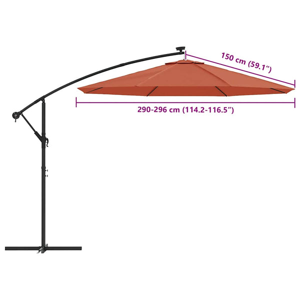 vidaXL Replacement Cover for Cantilever Parasol Terracotta 300 cm