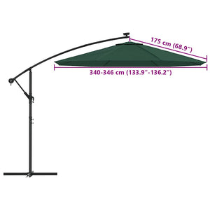 vidaXL Replacement Cover for Cantilever Parasol Green 350 cm