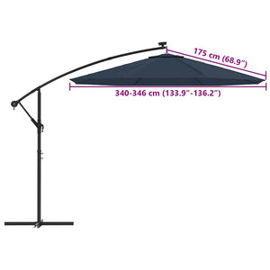 vidaXL Replacement Cover for Cantilever Parasol Blue 350 cm