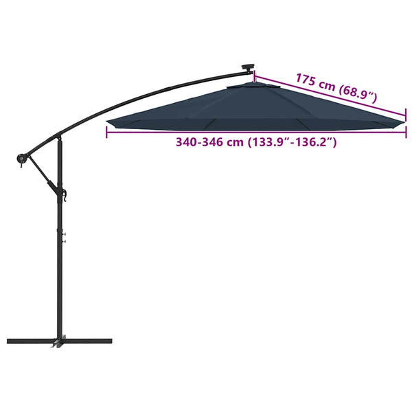 vidaXL Replacement Cover for Cantilever Parasol Blue 350 cm