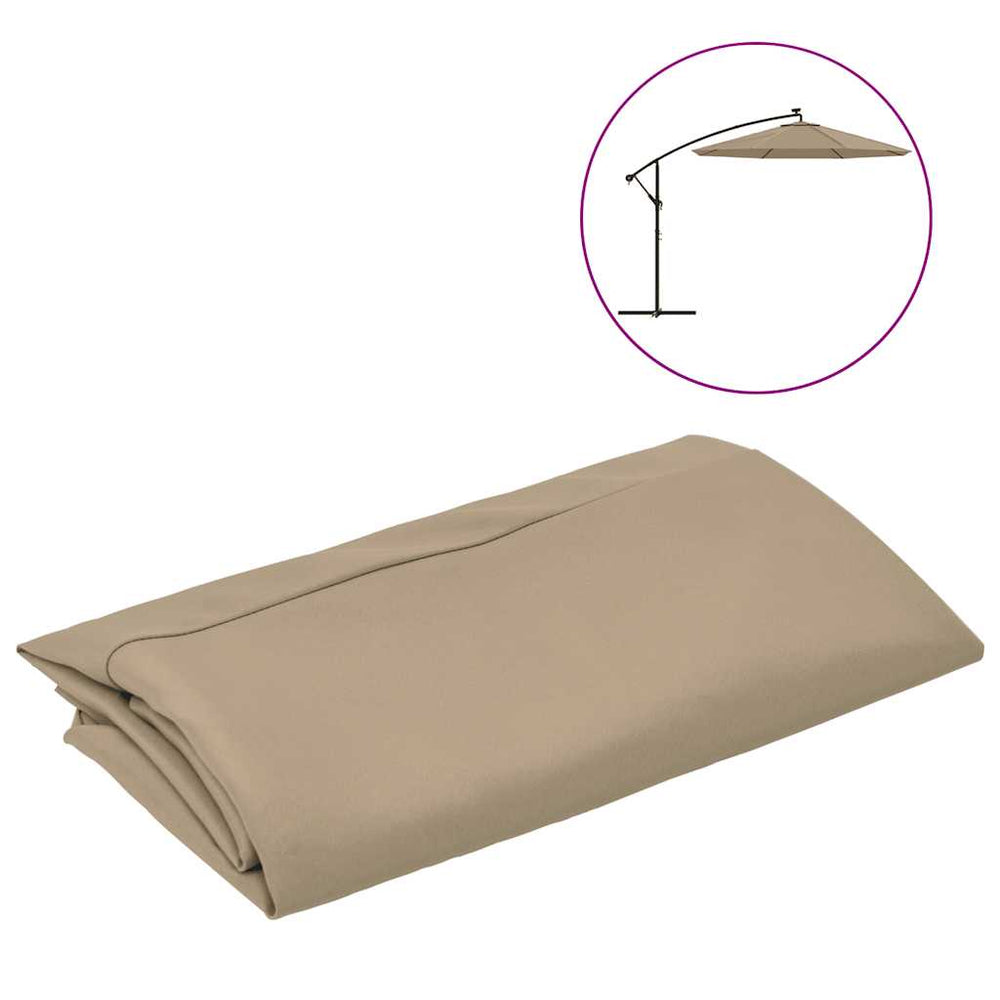 vidaXL Replacement Fabric for Cantilever Parasol Taupe 350 cm