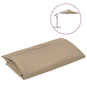 vidaXL Replacement Fabric for Cantilever Parasol Taupe 350 cm