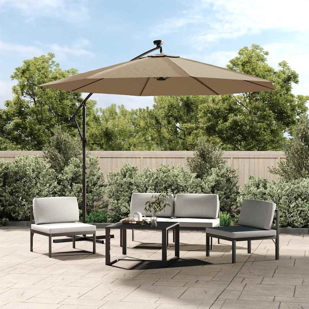 vidaXL Replacement Fabric for Cantilever Parasol Taupe 350 cm
