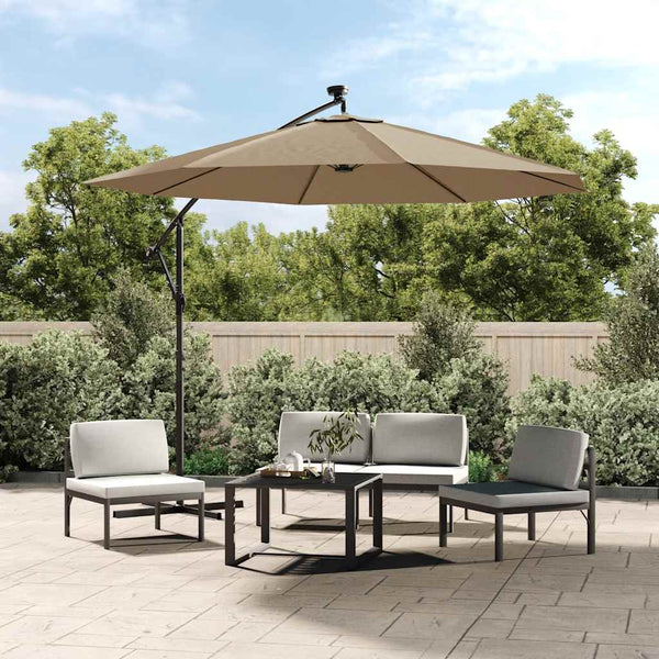 vidaXL Replacement Fabric for Cantilever Parasol Taupe 350 cm