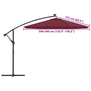 vidaXL Replacement Cover for Cantilever Parasol Bordeaux Red 350 cm