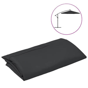 vidaXL Replacement Canopy for Cantilever Parasol Black 350 cm
