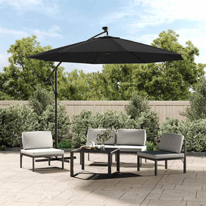 vidaXL Replacement Canopy for Cantilever Parasol Black 350 cm