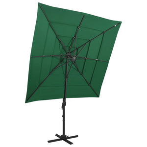 vidaXL 4-Layer Green Aluminium Pole Parasol 250x250 cm
