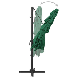 vidaXL 4-Layer Green Aluminium Pole Parasol 250x250 cm