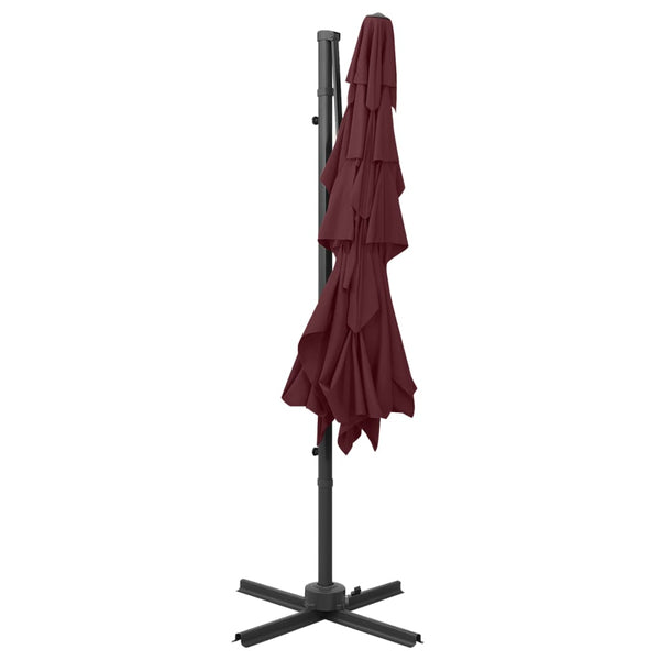 vidaXL 4-Layer Parasol with Aluminum Pole Burgundy 250x250 cm