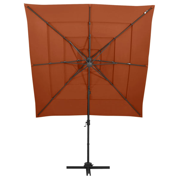 vidaXL 4-Layer Parasol with Aluminum Pole Terracotta 250x250 cm
