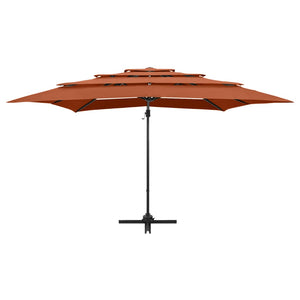 vidaXL 4-Layer Parasol with Aluminum Pole Terracotta 250x250 cm