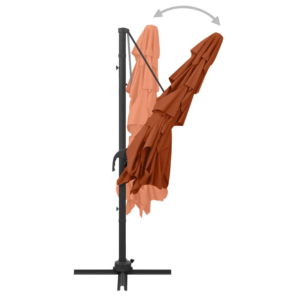 vidaXL 4-Layer Parasol with Aluminum Pole Terracotta 250x250 cm