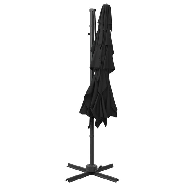 vidaXL Parasol with Aluminum Pole 4-Layer Black 250x250 cm