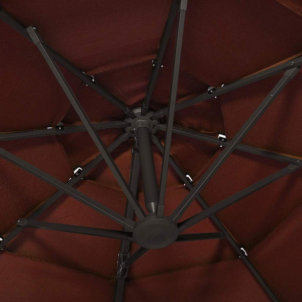 vidaXL 4-Layer Parasol with Aluminum Pole Terracotta Red 3x3 m