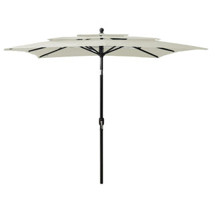 vidaXL Parasol with Aluminum Pole 3-Layer Sand 2.5x2.5 m
