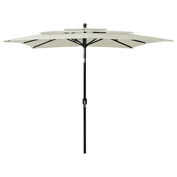 vidaXL Parasol with Aluminum Pole 3-Layer Sand 2.5x2.5 m