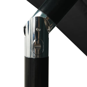 vidaXL Parasol with Aluminum Pole 3-layer Black 2.5x2.5 m