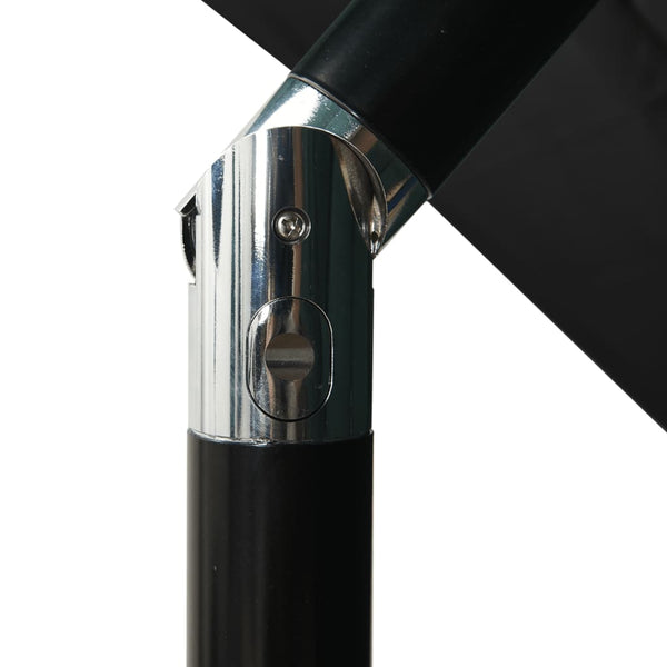 vidaXL Parasol with Aluminum Pole 3-layer Black 2.5x2.5 m