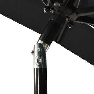 vidaXL Parasol with Aluminum Pole 3-Layer Black 2x2 m