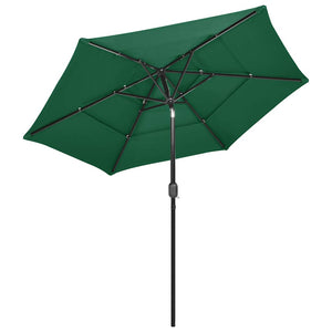 vidaXL 3-Layer Green Parasol with Aluminium Pole 2.5 m