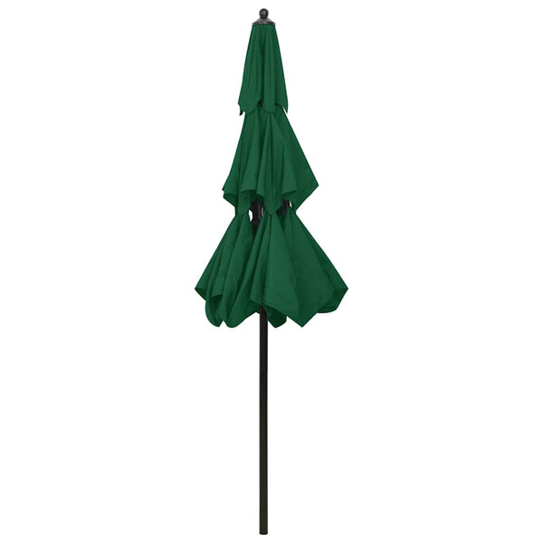 vidaXL 3-Layer Green Parasol with Aluminium Pole 2.5 m