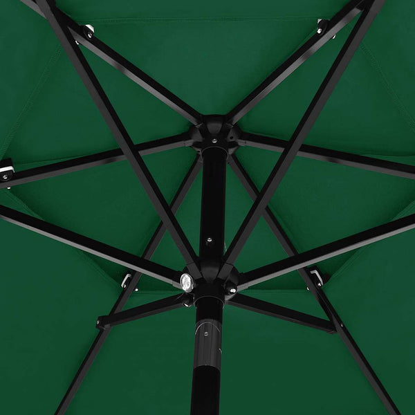 vidaXL 3-Layer Green Parasol with Aluminium Pole 2.5 m