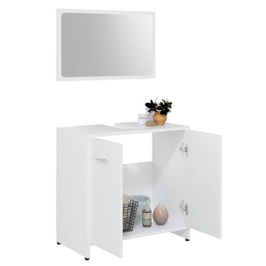 vidaXL 3-Piece Bathroom Furniture Set White Engineered Wood