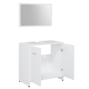 vidaXL 3-Piece Bathroom Furniture Set White Engineered Wood