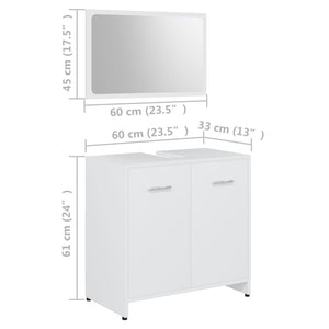 vidaXL 3-Piece Bathroom Furniture Set White Engineered Wood