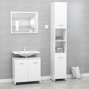 vidaXL 3-Piece Bathroom Furniture Set White Engineered Wood