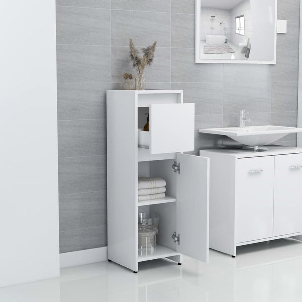 vidaXL 3-Piece Bathroom Furniture Set White Engineered Wood