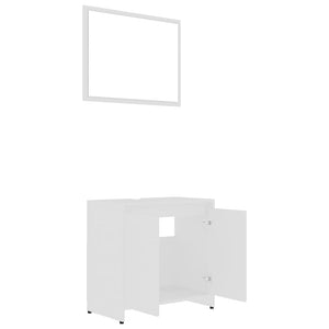 vidaXL 3-Piece Bathroom Furniture Set White Engineered Wood