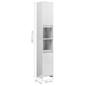 vidaXL 3-Piece Bathroom Furniture Set High Gloss White Engineered Wood