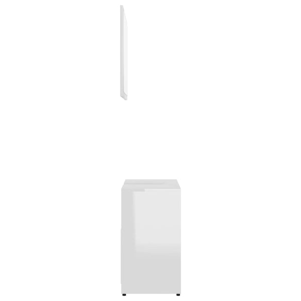 vidaXL 3-Piece Bathroom Furniture Set High Gloss White Engineered Wood
