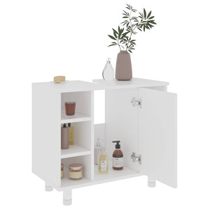 vidaXL 3-Piece Bathroom Furniture Set White Engineered Wood