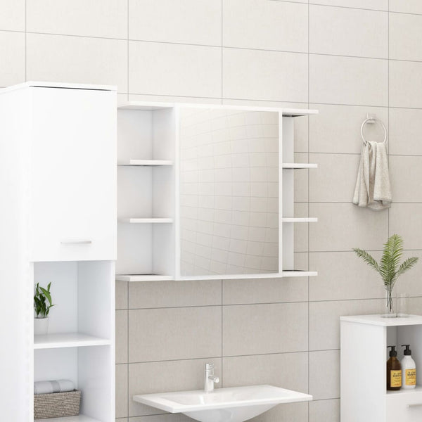 vidaXL 3-Piece Bathroom Furniture Set White Engineered Wood