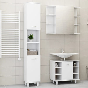 vidaXL 3-Piece Bathroom Furniture Set White Engineered Wood