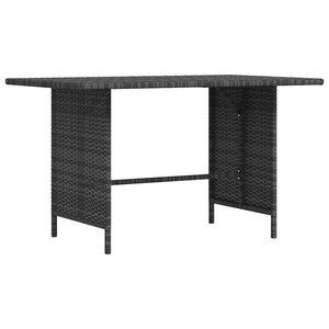Garten-Esstisch Grau 110x70x65 cm Poly Rattan